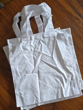 Plain White Canvas Tote Bag - Set of 5 Crafts Cricut